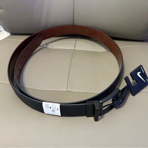 BNWT NIKE REVERSIBLE BLK/BRN SYNTHETIC LEATHER BELT SIZE LARGE (L) WAIST 38-40